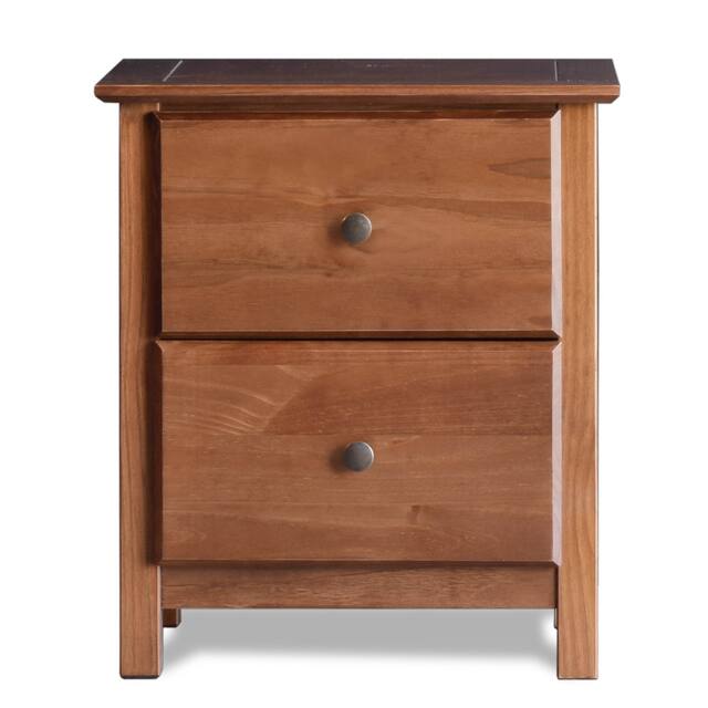 Grain Wood Furniture Shaker 2-drawer Solid Wood Nightstand