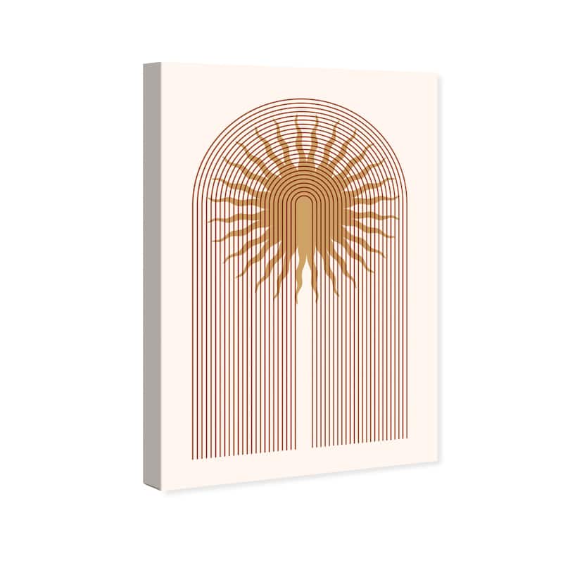 Wynwood Studio Canvas Astronomy and Space Sun Entrance Brown and Sand Mid-Century Modern Wall Art Canvas Print