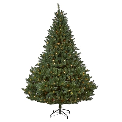 8' Pre-Lit Northern Rocky Spruce Artificial Christmas Tree, Clear LED Lights - 8 Foot