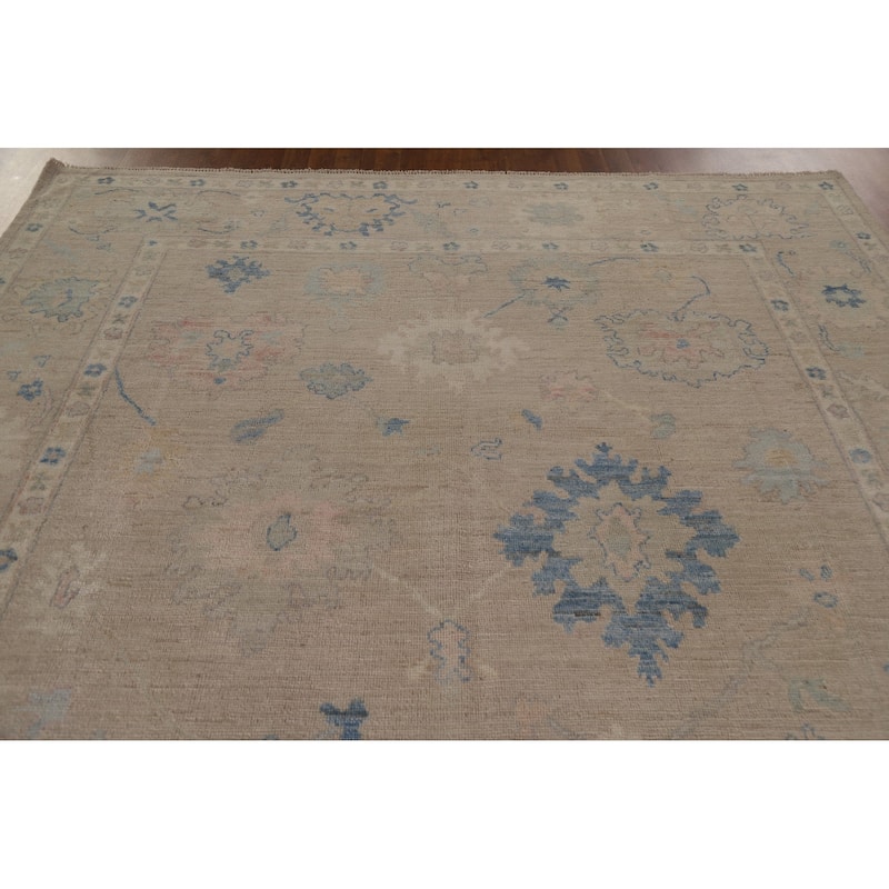 Floral Oushak Oriental Area Rug Handmade Wool Carpet - 8'0"x 10'1"