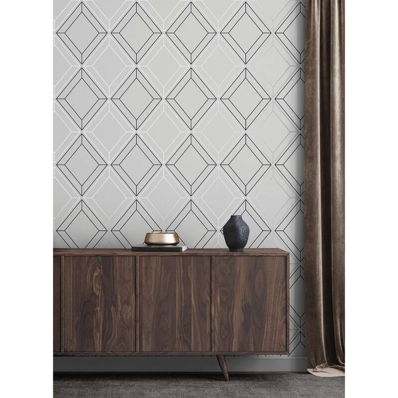 Seabrook Designs Linework Gem Non-Woven Unpasted Wallpaper
