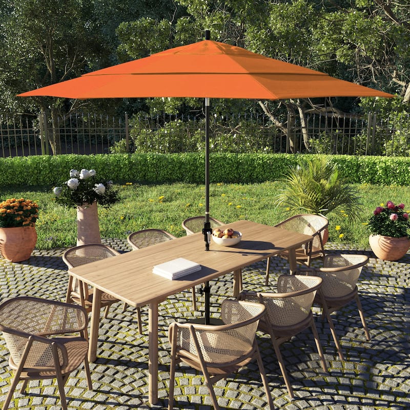 North Bend 11-foot Crank Open Auto-tilt Black Umbrella by Havenside Home