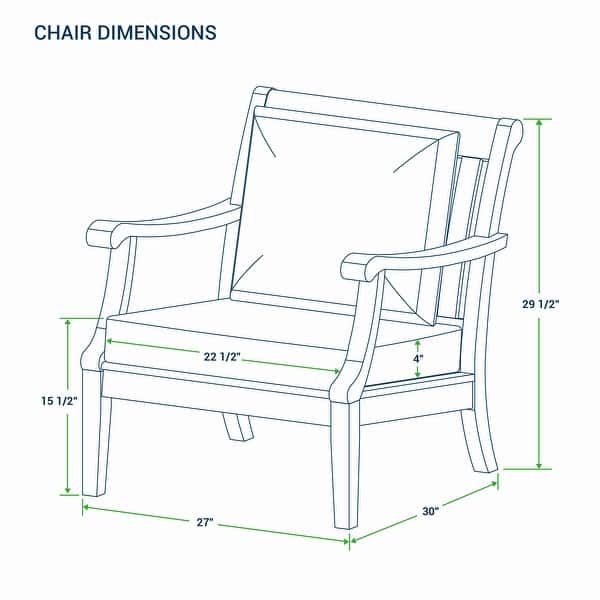 dimension image slide 2 of 3, Cambridge Casual Robin 4-piece Teak Wood Patio Conversation Set