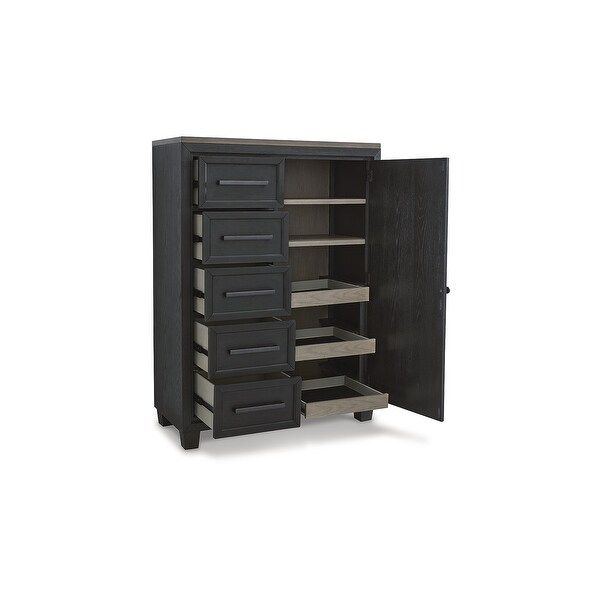 Signature Design by Ashley Foyland Black/Brown Door Chest - Bed