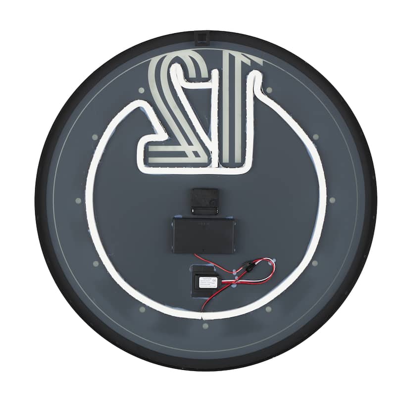 Glass LED Decorative Wall Clock with Black Clocks Hands and White Numbers - Multi Colored - Roche River Decor