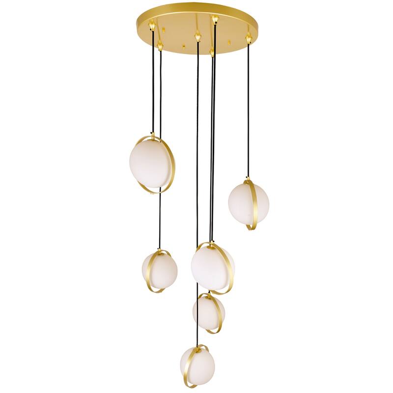 Da Vinci 6 Light Multi Light Pendant With Brass Finish - Medallion Gold