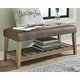 preview thumbnail 11 of 14, Cabellero Upholstered Accent Bench Walnut