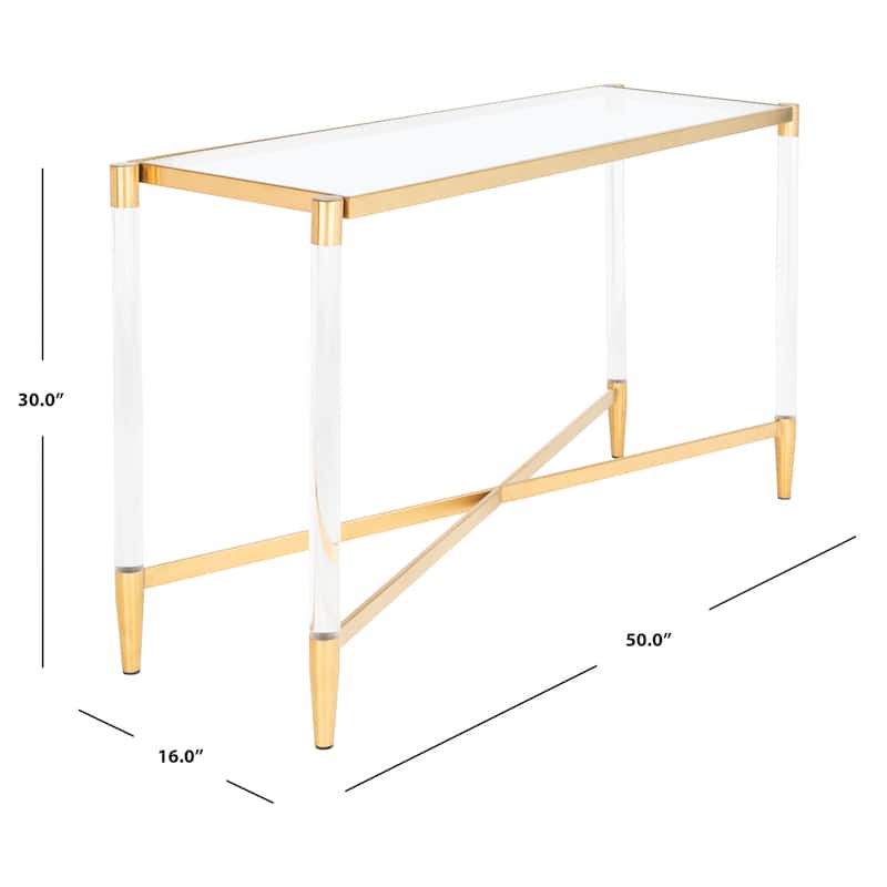 SAFAVIEH Couture Linka Acrylic Console Table - 50" W x 16" L x 30" H - 50Wx16Dx30H