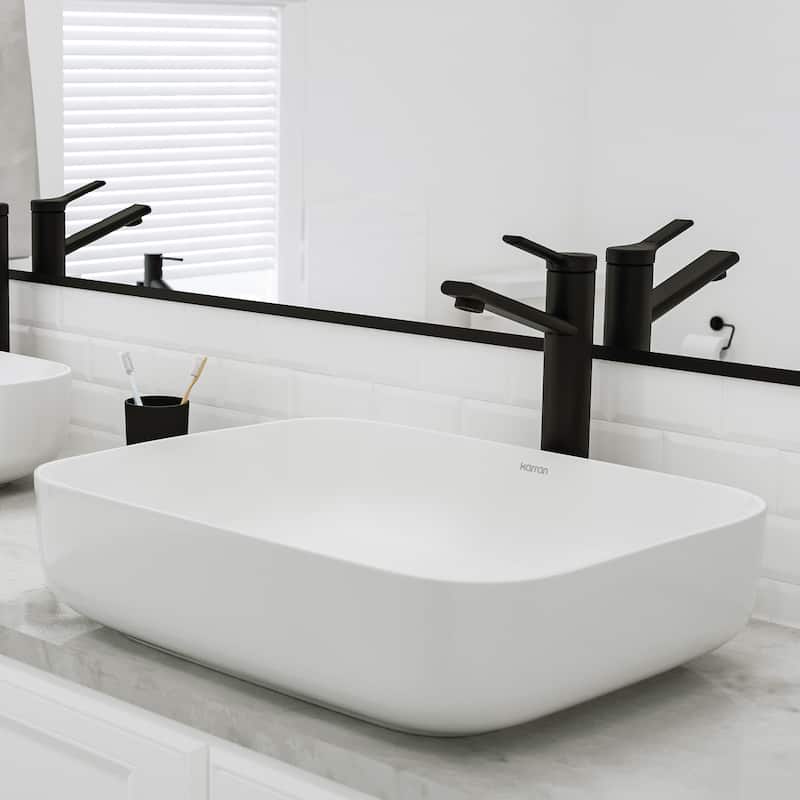 Karran Valera 20" Vitreous China Vessel Bathroom Sink in White