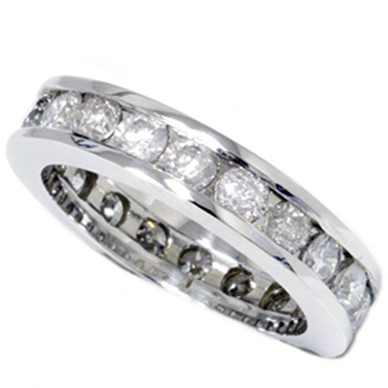 2ct Channel Set Diamond Eternity Ring White Gold