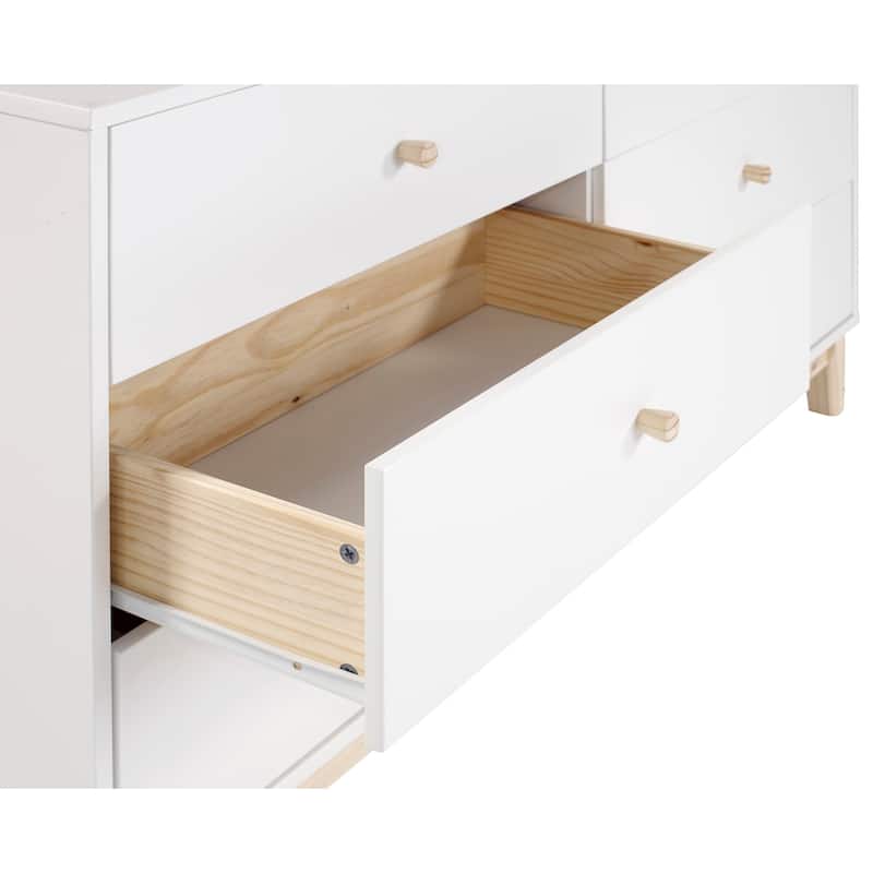 MOD 60"W 6-Drawer Wood Double Dresser