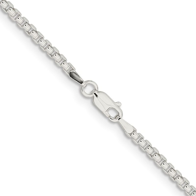 Curata 925 Sterling Silver 2.6mm Round Box Chain Necklace (Lobster)