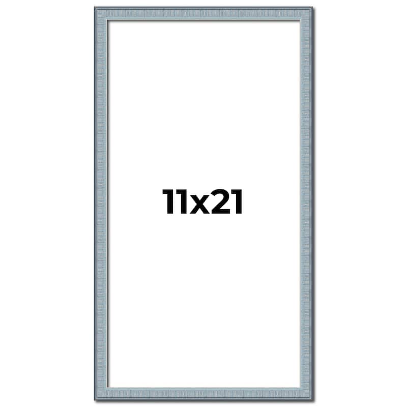 11x21 Frame Rustic Sky Blue Solid Wood Picture Frame | 0.75 Inch