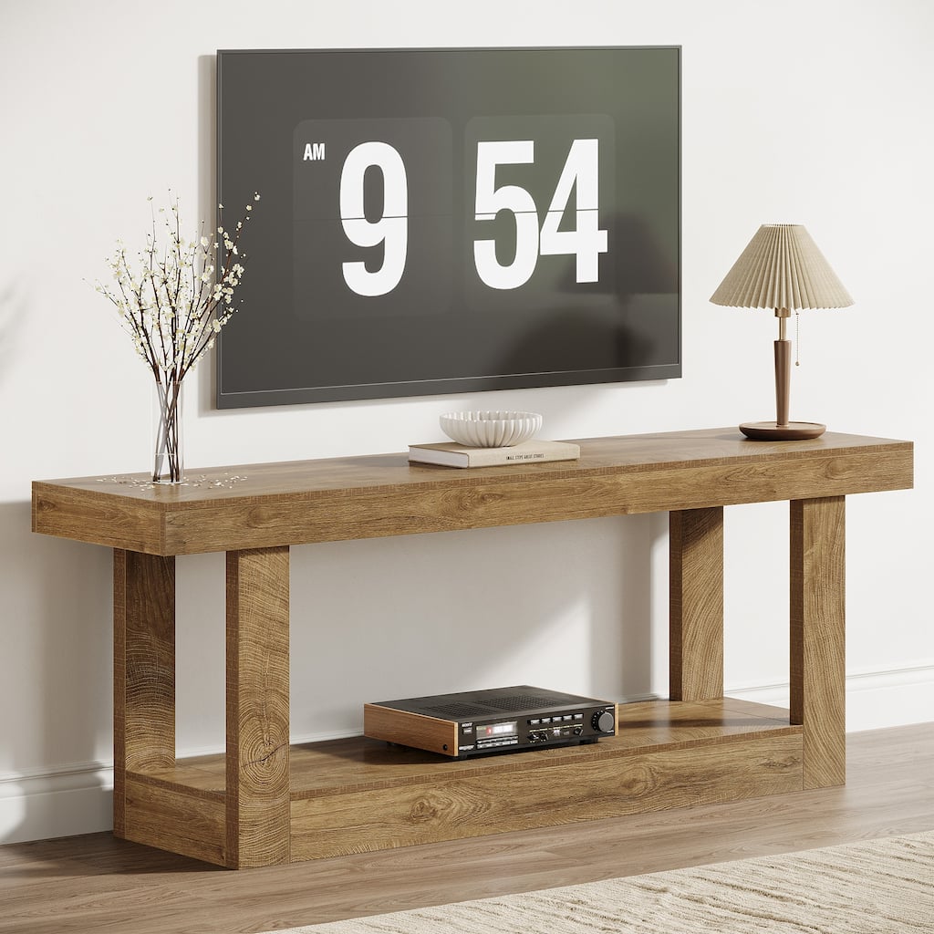 63 Inch TV Wooden Stand for with Open Storage