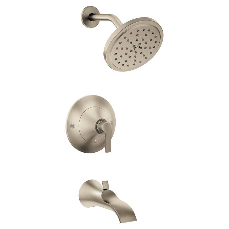 Moen Doux Tub and Shower Trim Package with 2.5 GPM Single Function - Brushed Nickel