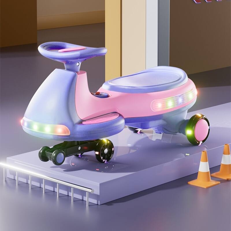 Anmytek Kids Electric Ride On Car 12V Electric Wiggle Car , LED Lights , Music,Anti-Rollover for Boys and Girls