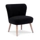 preview thumbnail 3 of 6, Boucle Polyester Upholstered Armless Accent Chair - Stain Resistant