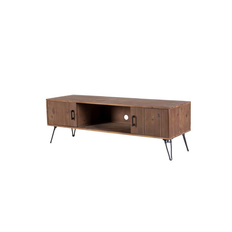 Industrial Style 60" TV Stand with Two Storage Cabinet for Living Room