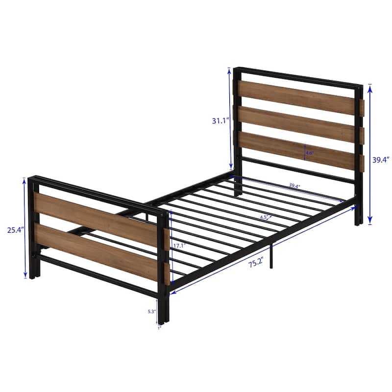 Metal Bed Frames Slat Support Platform Twin Beds