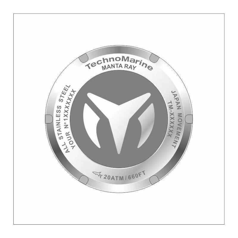 Technomarine Men's TM-220149 Manta Quartz Chronograph Blue Dial Watch - Silver