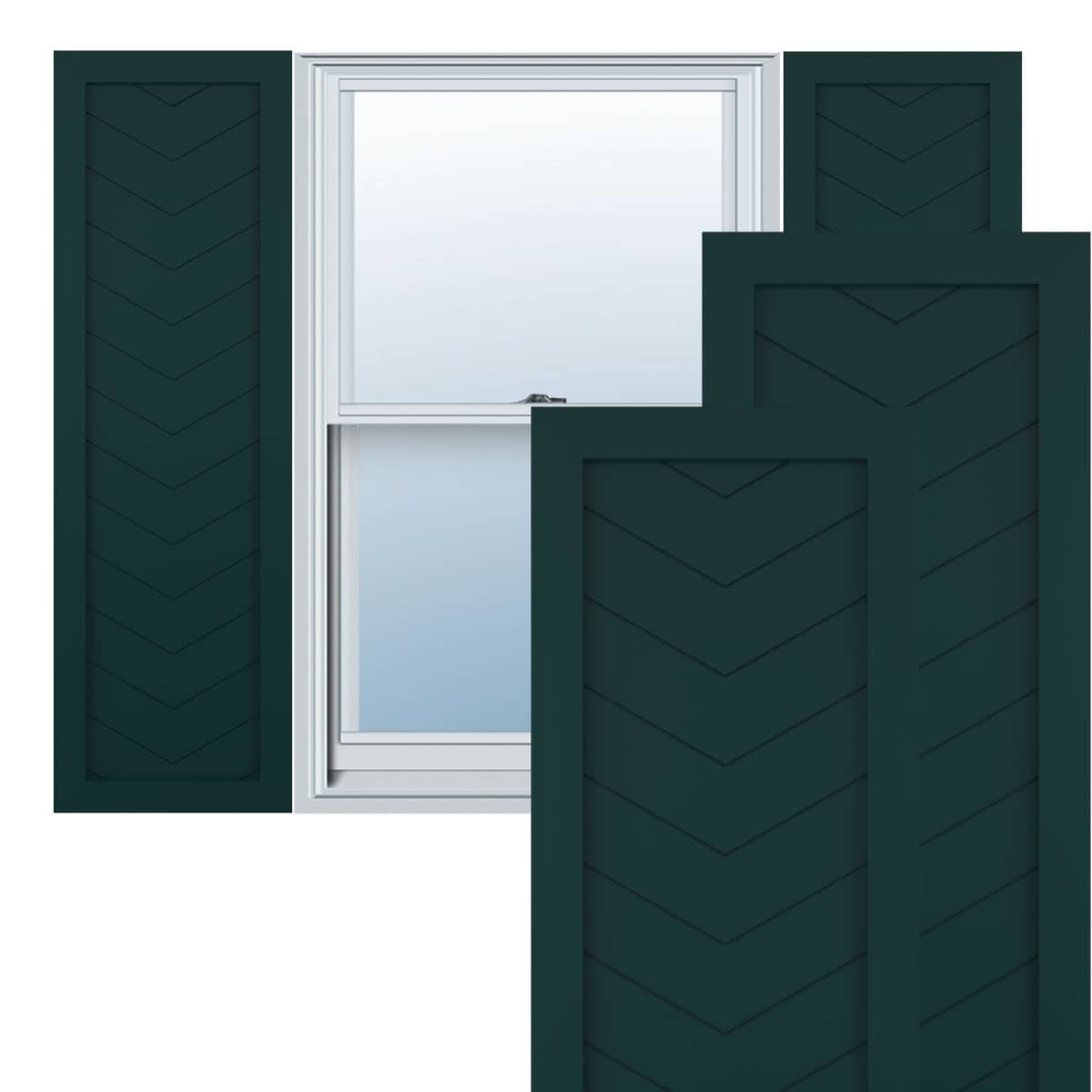 True Fit PVC Single Panel Chevron Modern Style Fixed Mount Shutters