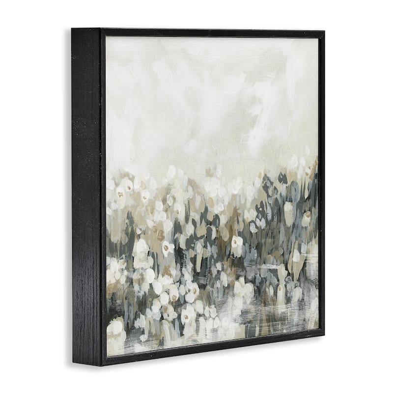 Stupell Grey Speckled Flowers Framed Giclee Art Design By June Erica Vess