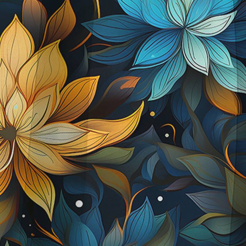 Designart "Natures Meditation I" Floral Blackout Printed Art Curtain For Bedroom