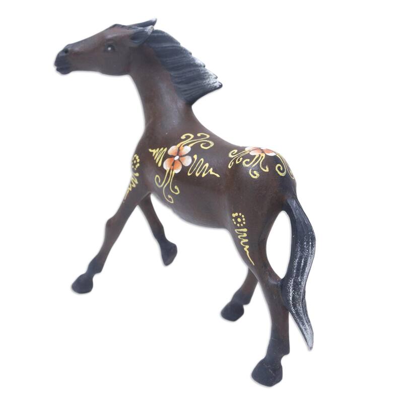 Novica Handmade Mighty Horse Wood Figurine