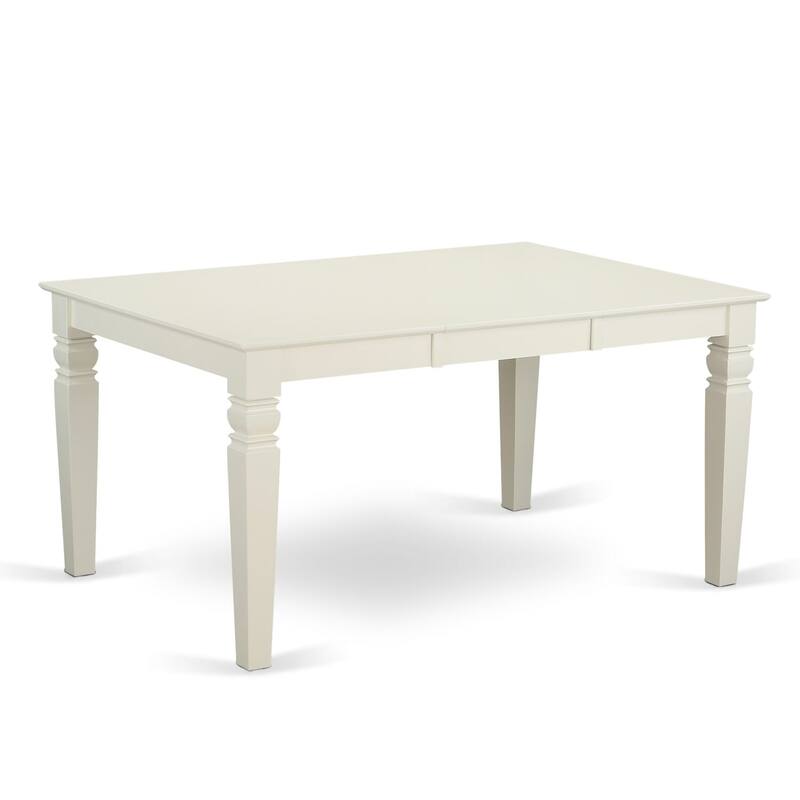 East West Furniture Dinette Set Includes a Rectangle Wooden Table and Upholstered Chairs, Linen White (Pieces Options)