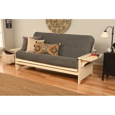 Copper Grove Dixie Futon Frame in Antique White Wood with Innerspring Mattress