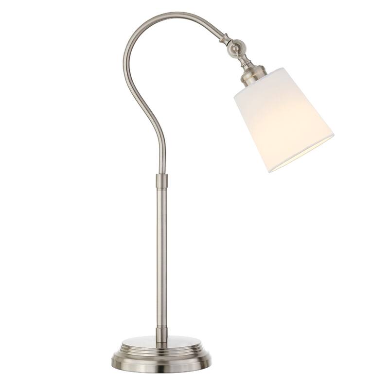 25" Metal Arched Table Lamp With White Drum Shade - 14" x 14" x 25"