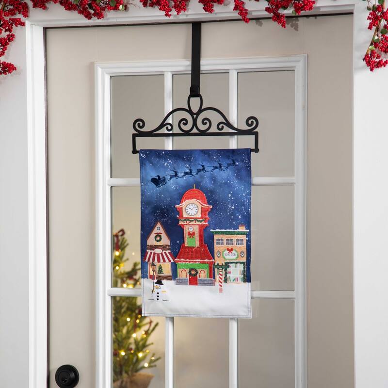 Christmas Eve Linen Garden Flag - Multi - Color - 12.5 in x 18 in
