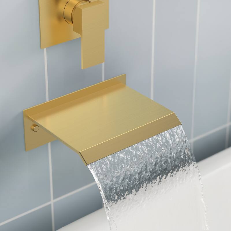 GRANDJOY Wall-Mount Waterfall Bathtub Faucets Single Handle Shower Faucets
