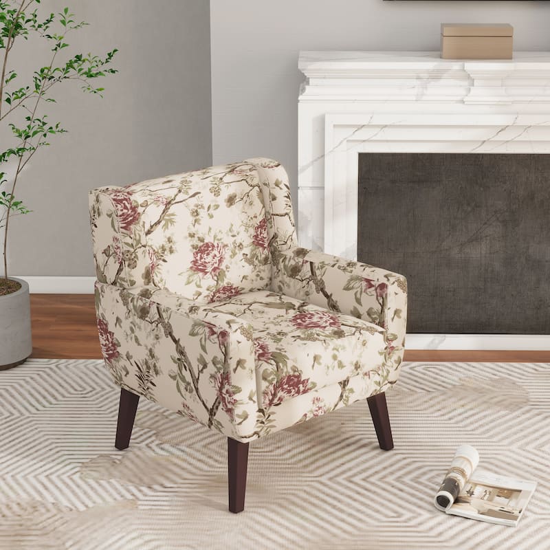 Modern Upholstered Faux Leather Tufted Armchair Linen Accent Chairs