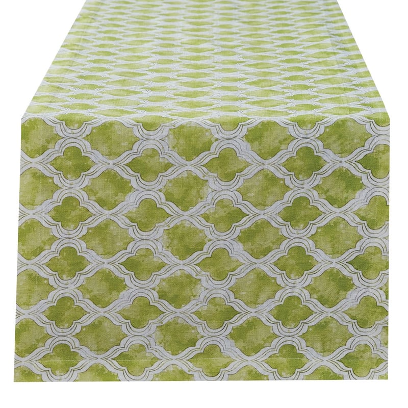 Split-P Watercolor Geo Green Table Runner - 15" x 72"