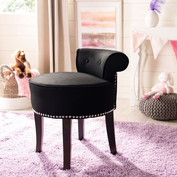Shop Safavieh Georgia Black Vanity Stool 18 W X 19 D X 23 H On Sale Overstock 7634112
