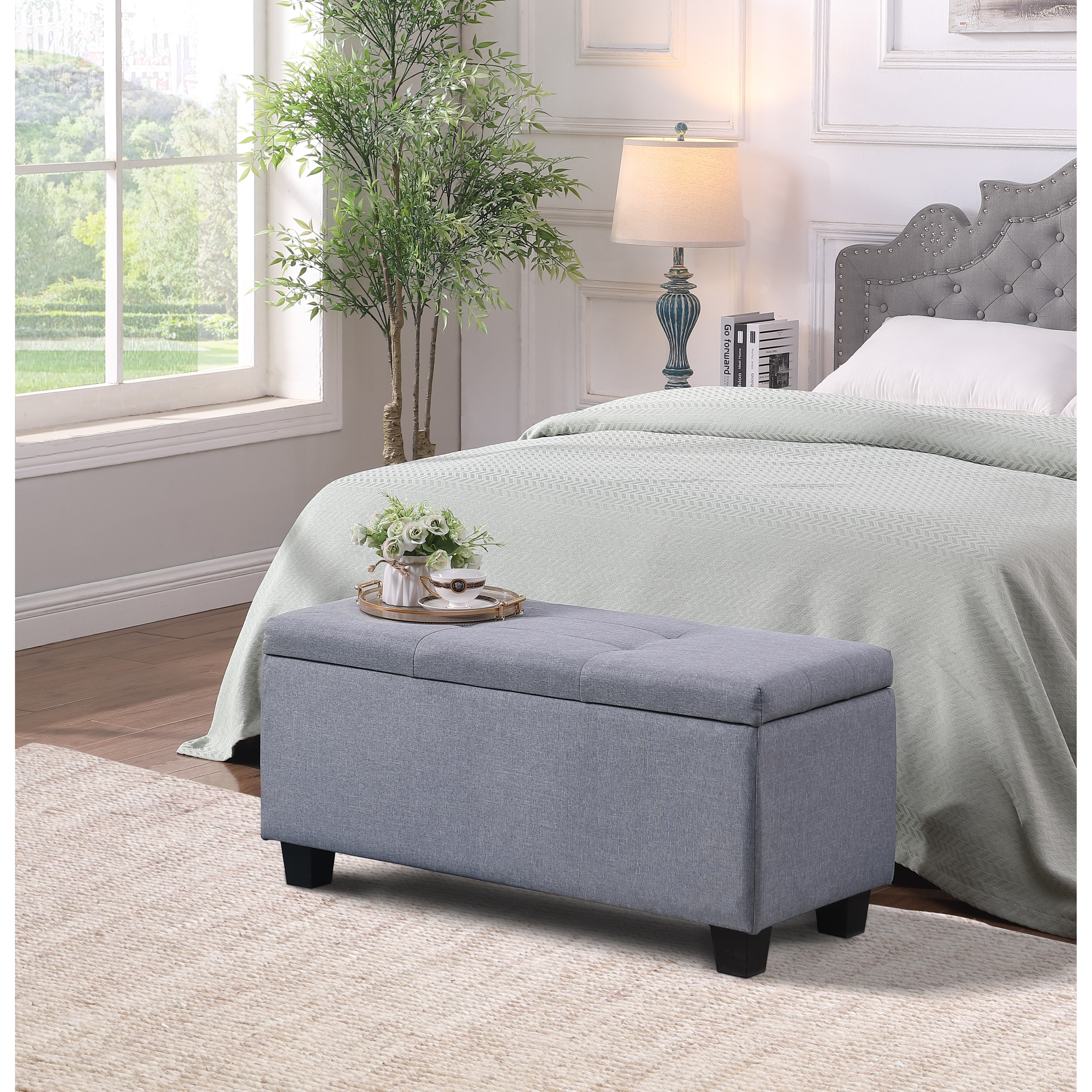 Entry Footrest Storage Bench, Lounge Bench End of Bed Bench