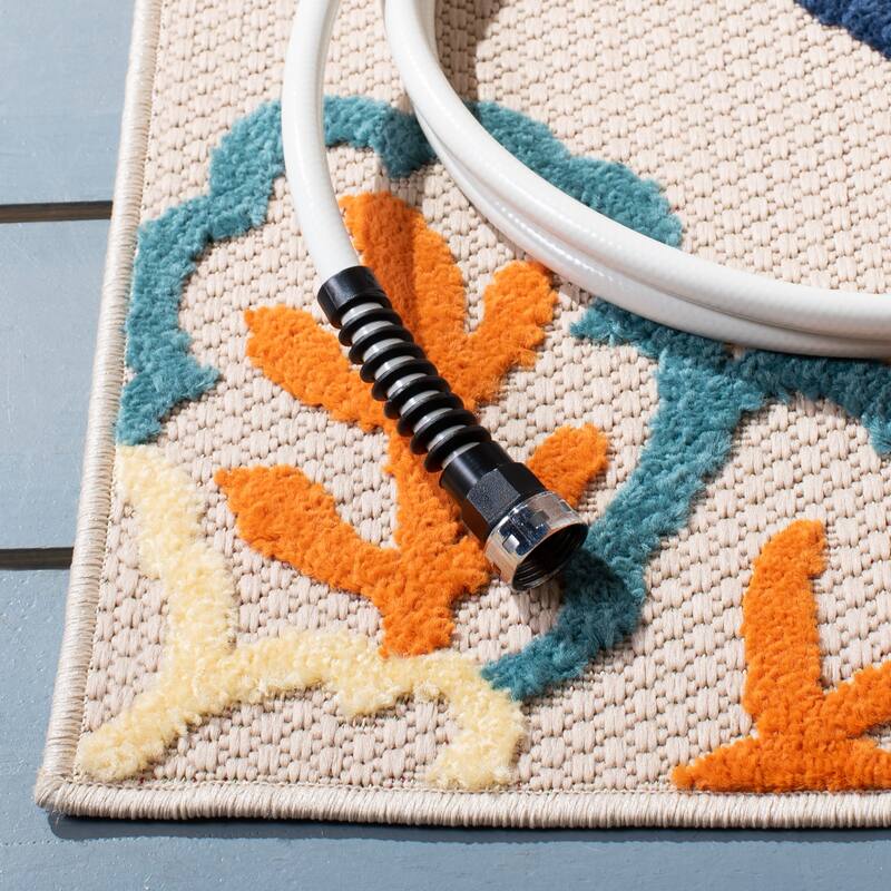 SAFAVIEH Cabana Gulzada Indoor/ Outdoor Waterproof Patio Floral Rug