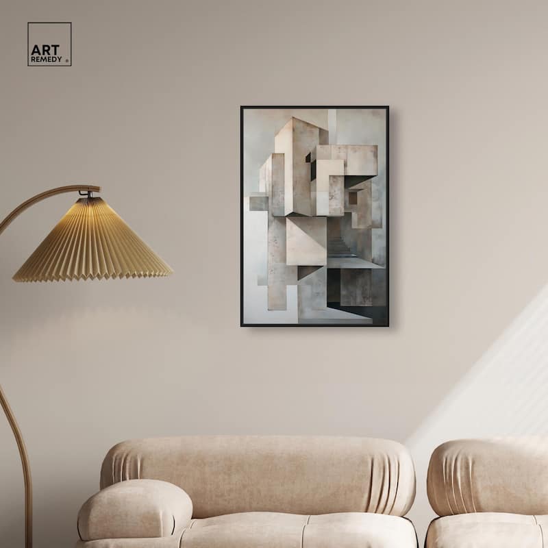 Grey Matrixy Canvas by Art Remedy