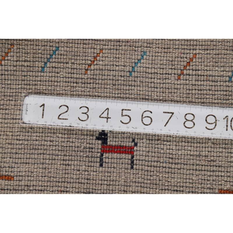 Tribal Gabbeh Oriental Rug Hand-Knotted Modern Wool Carpet - 5'7"x 7'11"