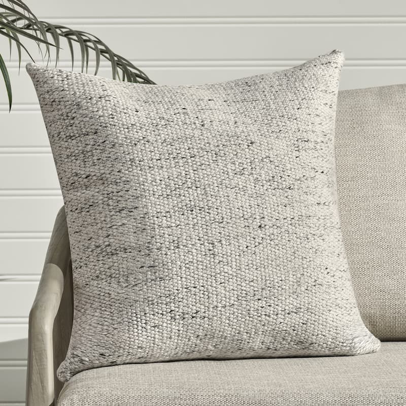 Villa by Classic Home Stella Recycled Fabric Fabric Throw Pillow - 26x26 - Ivory