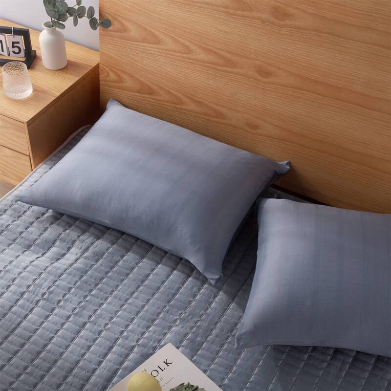 KASENTEX Soft Silky Zipper Cooling Pillow Case - Set of 2 Breathable Pillowcases for Hair and Skin
