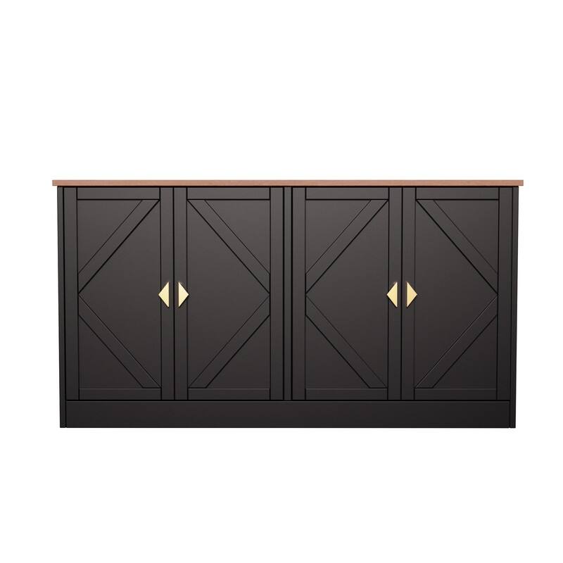 Modern 59" Sideboard, Accent Cabint Credenza TV Stand with Adjustable Shelves