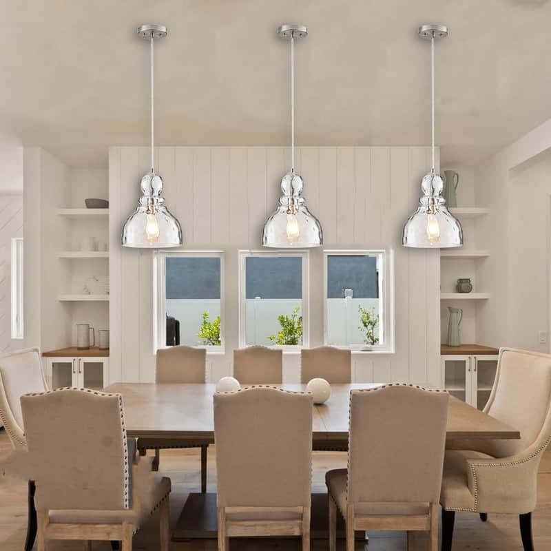 10 INCH hallway light brushed nickel pendant light glass, metal modern hanging light