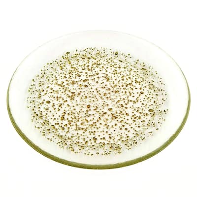 8.5 Inch Glass Salad Plate with Pebble Pattern and Shimmering Effect Perfect for Dinner Parties or Special Gatherings