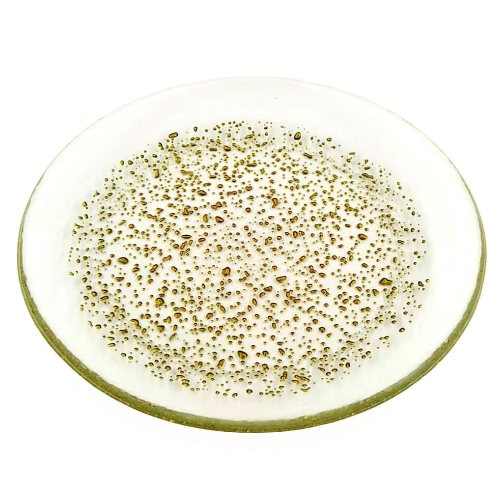 8.5 Inch Glass Salad Plate with Pebble Pattern and Shimmering Effect Perfect for Dinner Parties or Special Gatherings