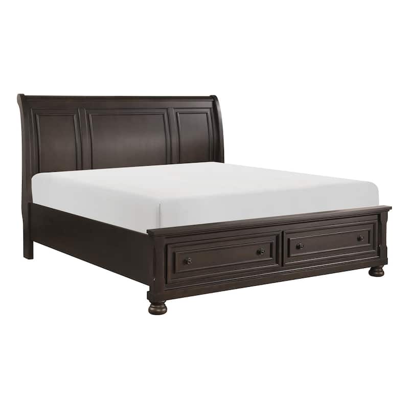 Brandie Grayish Brown Sleigh Storage Platform Bed
