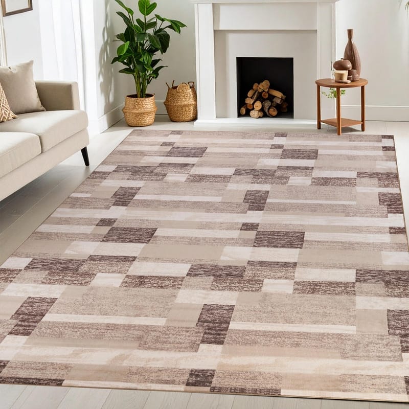 Superior Rockwood Modern Geometric Washable Indoor Runner or Area Rug