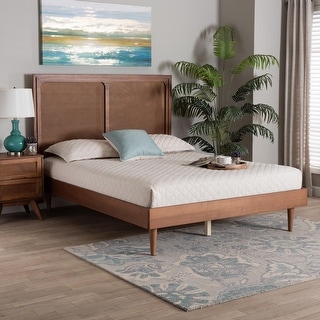 Boris Mid-Century Modern Woven Rattan Bed - Bed Bath & Beyond - 40728980