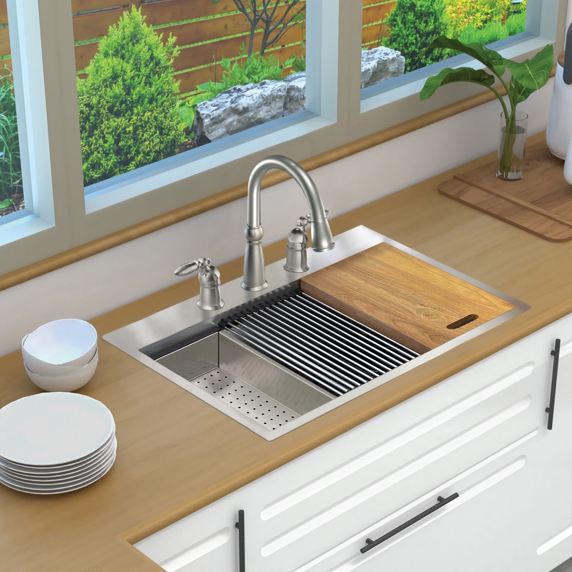 Transolid KWSST322210-3 KWS 32" Drop In Single Basin Stainless Steel